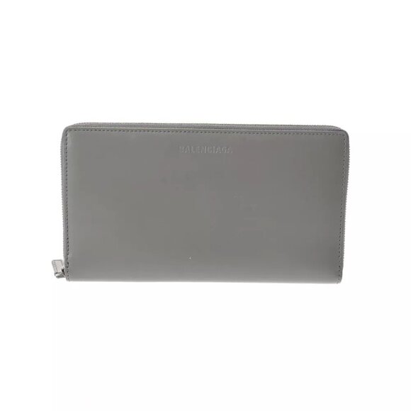 BALENCIAGA Continental Round Zip Wallet Gray / light blue - Picture 1 of 12